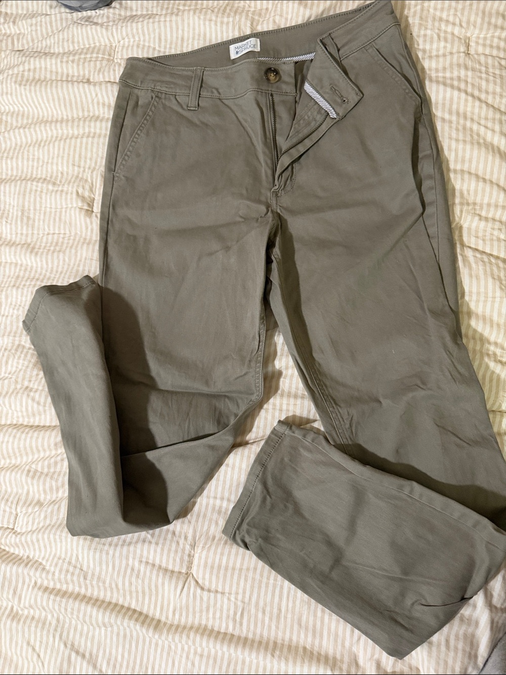 Market & Spruce Straight-Leg Pants in Olive